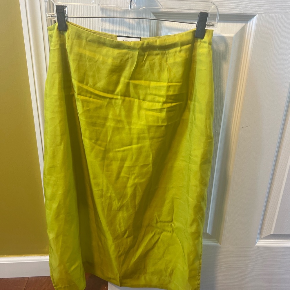 J.Crew Collection Silk Blend Pencil Skirt Size 10 Chartreuse Green